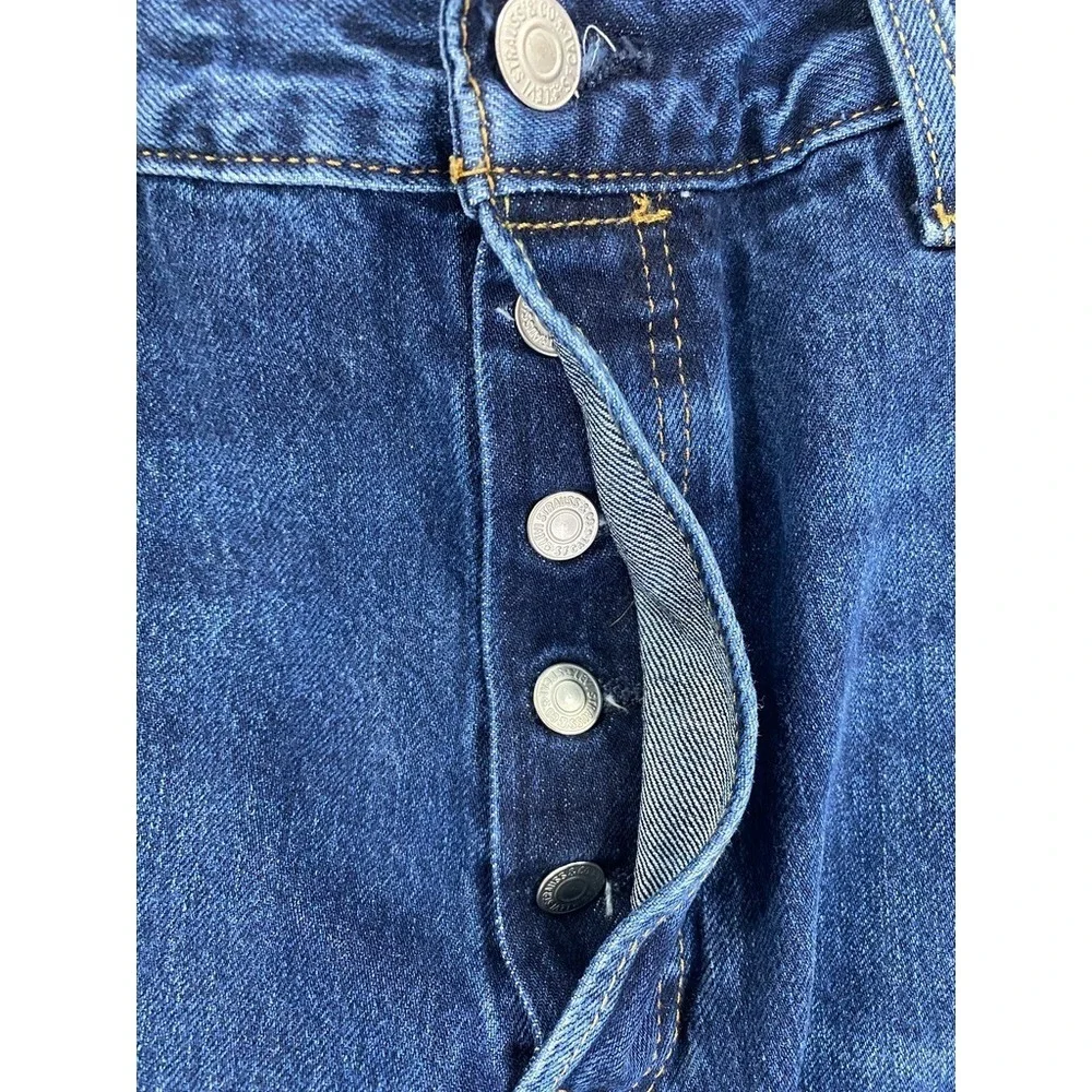 Levis 501 Jeans Mens 36x36 (34x33.5)‎ Blue Denim Straight Button Premium Big E